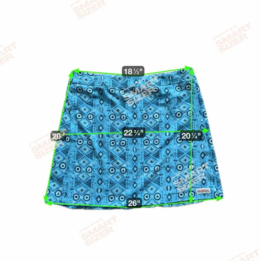 NWT RipSkirt Hawaii XL Length 2‎ BigBeach Blue Geo Tribal Adjustable Travel